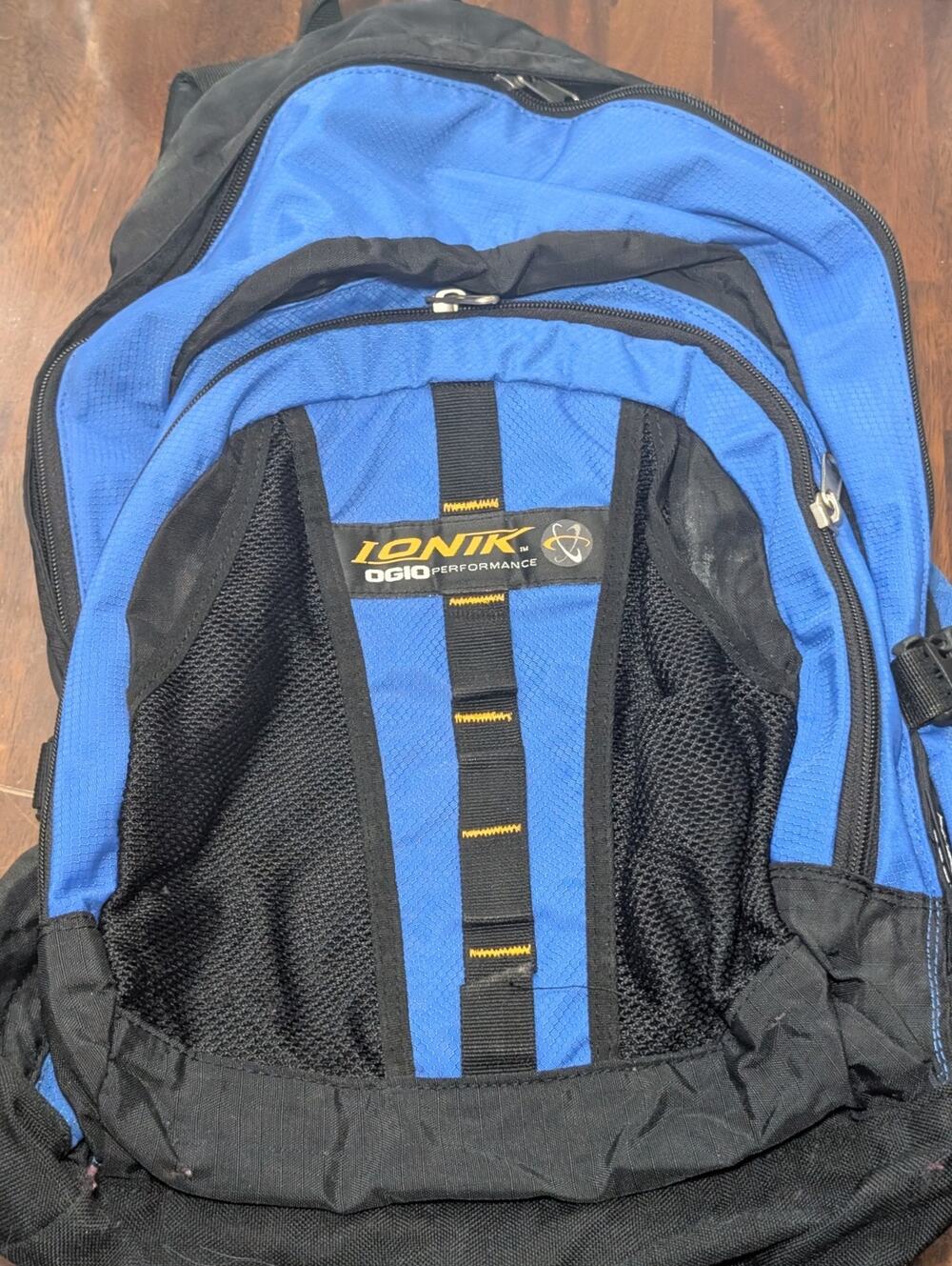 OGIO Ionik Backpack Blue Black Laptop School Travel Bag Durable Multi Pocket